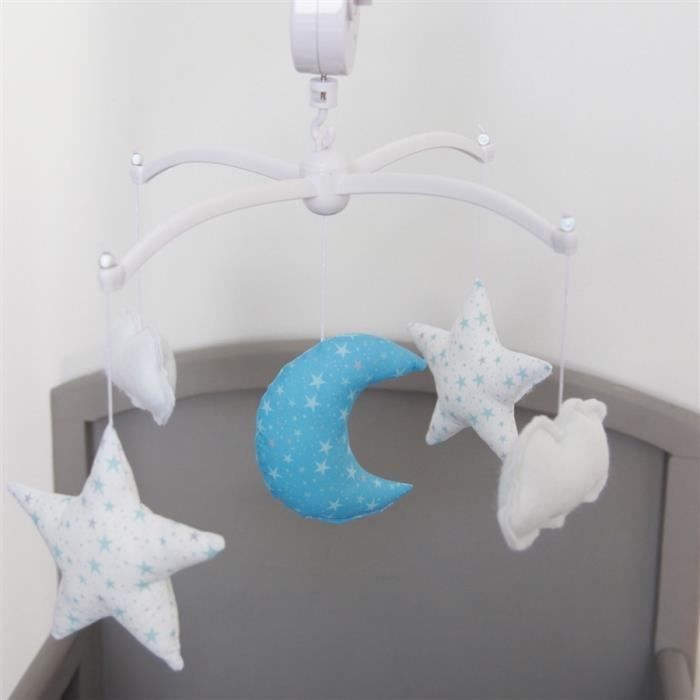 Mobile Musical Etoiles Magiques Bleu Turquoise Cdiscount Puericulture Eveil Bebe