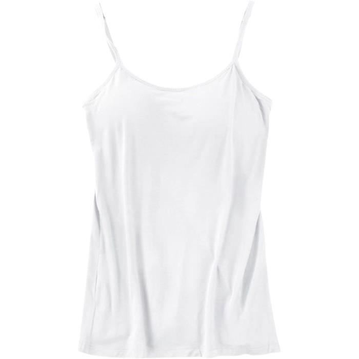Lot De 2 Camisoles Femme Débardeur Avec Soutien-Gorge Intégré - Bretelles Réglables