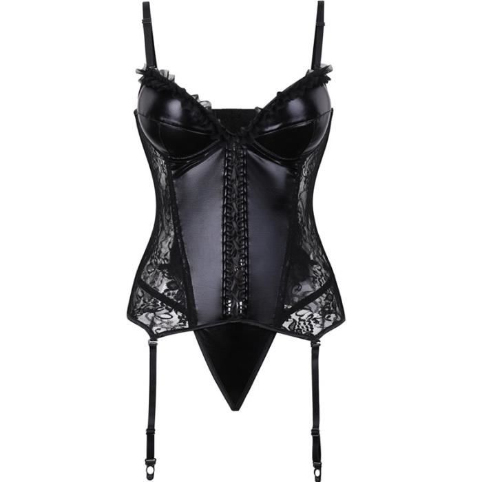 Bustier simili cuir femme deals