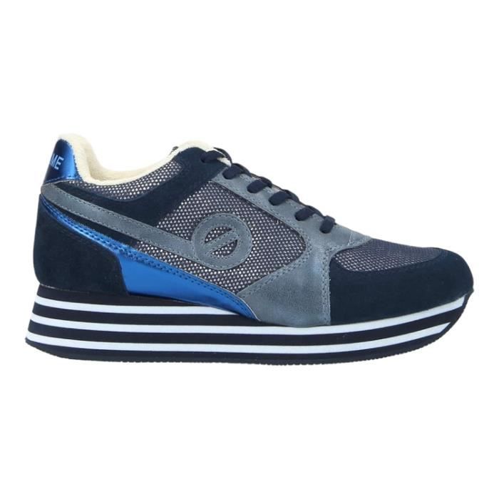 Baskets Femme NO NAME PARKO JOGGER W Talon compense Bleu Bleu Cdiscount Chaussures