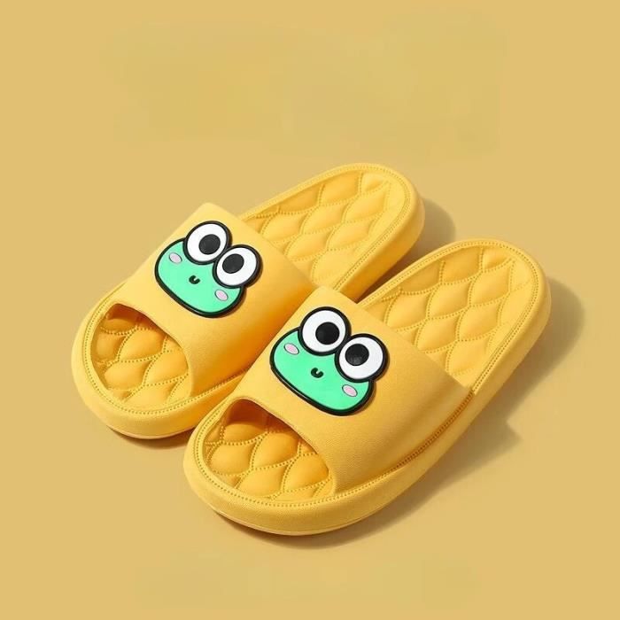 Pantoufles D'été Jaune Citron Unisexe - Motif Fruits, Semelle Antidérapante, Mousse Mémoire De Forme - Pour Maison, Voyage