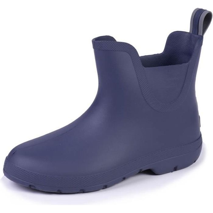 bottes de pluie confort marine femme - isotoner - everywear - basse - caoutchouc