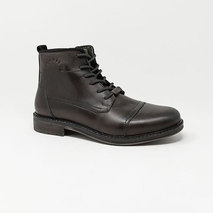 Bottines Homme Bugatti Mirato Dark Gris en Cuir Confortable
