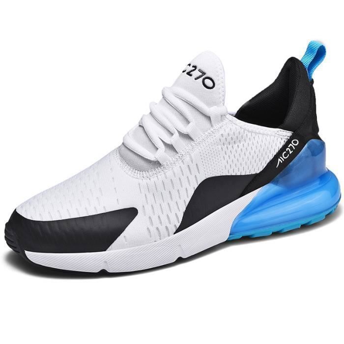 INSFITY Baskets Mode Respirante Homme-Femme INSFITY - Coussin dAir Sneakers Chaussures Sport Confortable - Blanc bleu