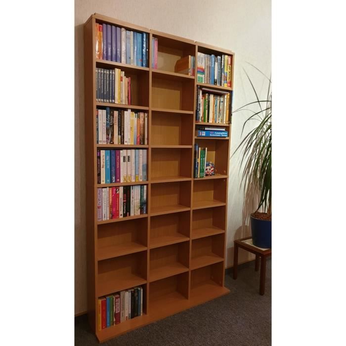 Étagère aspect hêtre 102 x 178 x 16 cm (LxHxP)