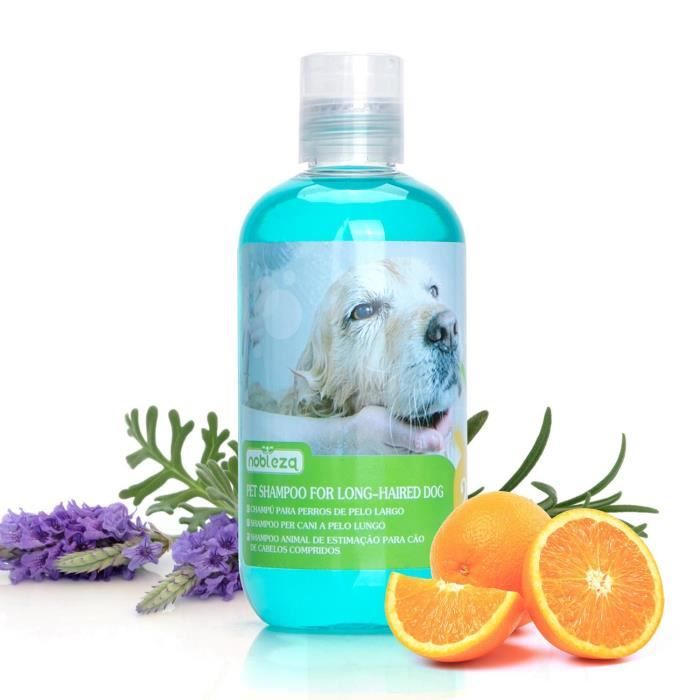Shampooing démêlant pour chien - NOBLEZA - 250 ml - Extraits de Camélia - Parfum lavande & agrumes - Anti-odeurs