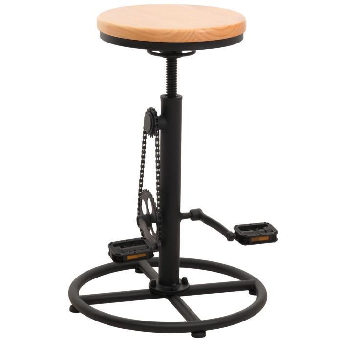 Tabouret de bar industriel réglable en hauteur pivotant repose-pieds métal - HWC-N19 Tabouret de bar industriel réglable en hauteur pivotant repose-pieds métal - HWC-N19