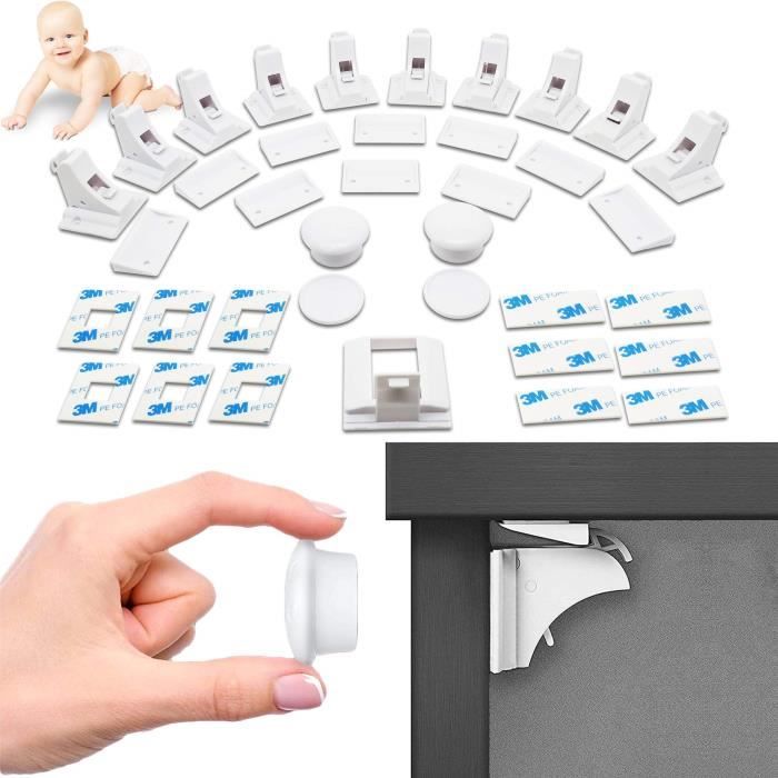 Verrouillage magnétique d'armoire magnétique invisible pour enfant serrure  de tiroir verrou de sécurité 4pcs - Cdiscount Puériculture & Eveil bébé