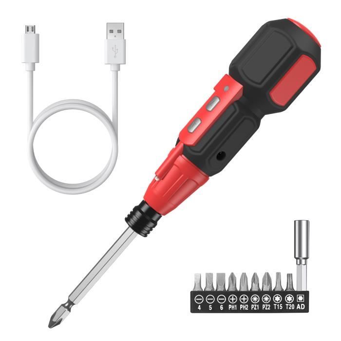 Tournevis électrique Rechargeable 28 En 1 - 24 Embouts + Lumière LED - Charge USB-C - Pour Smartphone, Ordinateur, Bricolage - 11
