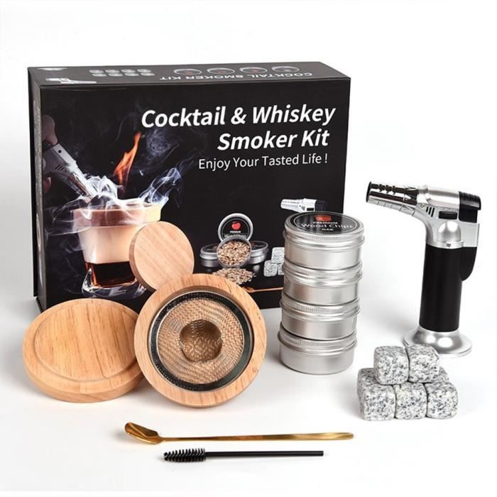 Kit de Fumoir Cocktail avec Torche, Ensemble Fumeur Cocktail, kit de  Boissons pour Fumeur de Whisky à l'ancienne, Cocktails Accessoires pour  Boissons