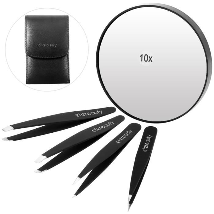 ETEREAUTY Lot de 5 pincettes à sourcils Set Pince à épiler inclinée ...