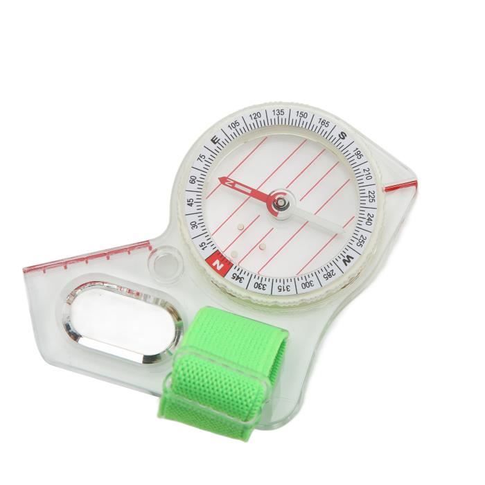 Boussole D'Orientation à Pouce - ABS Avec Point Lumineux - Échelle Claire Et Auge Évidée - Pour Randonnée, Camping, Aventure Boussole Multifonction Point Lumineux échelle