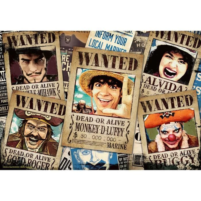 Puzzle - RAVENSBURGER - One Piece - Wanted ! - 300 pièces - 39 x 27 cm - Dessins animés