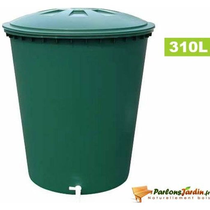 Cuve cylindrique de récupération d'eau pluie 310L