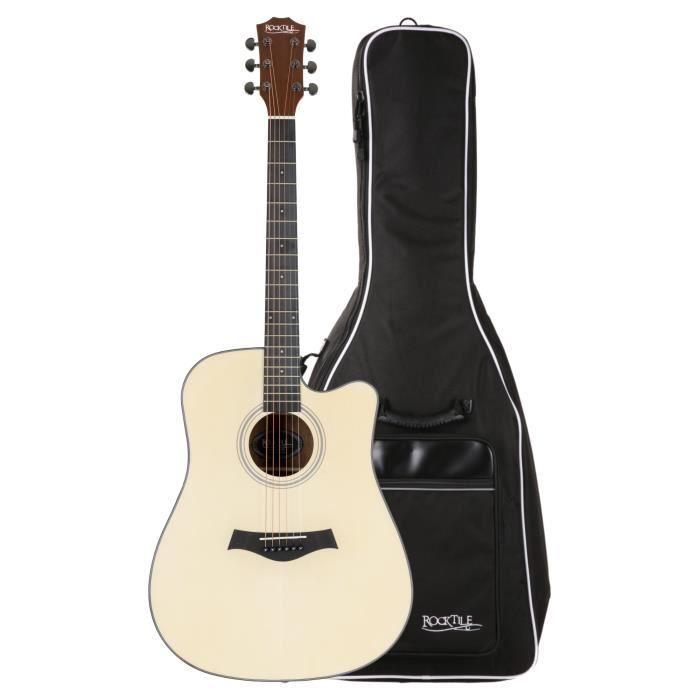 Coffre Guitare Acoustique Rocktile - Protection Luxe Avec Serrure
