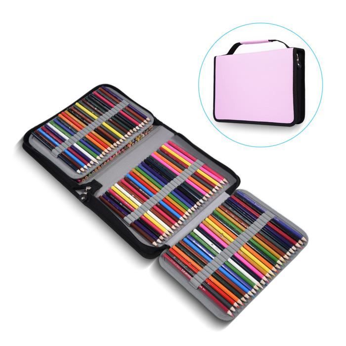 Trousse scolaire,Trousse à crayons pliable Oxford 60 trous, sac à main