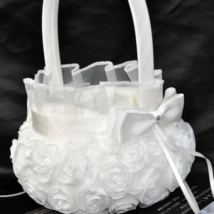 Blanc Fleur Fille Panier Decoration Pour Mariage Achat Vente Boite A Dragees Cdiscount