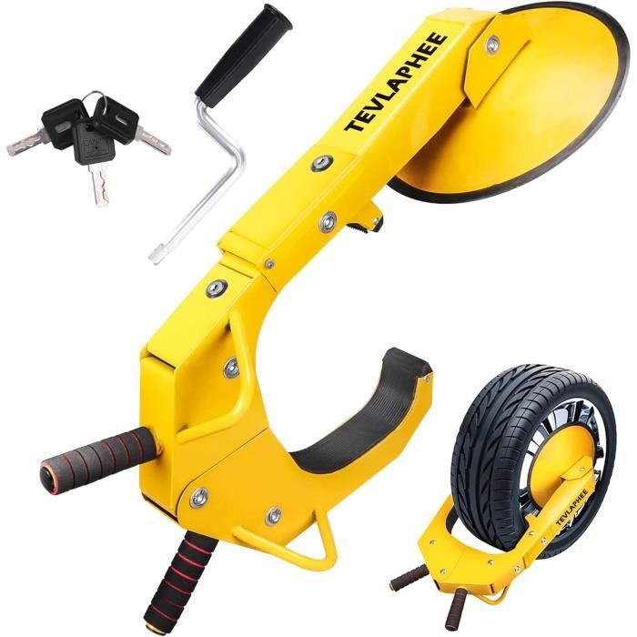 Antivol Voiture Sabot Roue,7-11.8 Pouces Roue Sécurité Antidémarrage,Bloque Roue Antivol,9 Trous