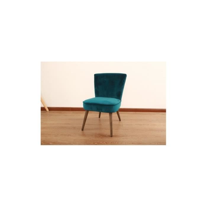 Fauteuil Tissu Bleu Petrole Velvet Achat Vente Fauteuil Cdiscount