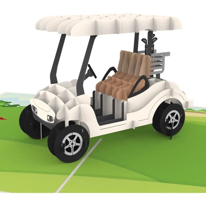 PopLife Golfkar 3D Pop Up Vaderdagkaart - Gelukkig Verjaardag Pop Up Card voor Papa, Verjaardag Popup, Pensioenfeest - Golfcadeau voor man, Wenskaart voor Golfers - voor Zoon, voor Vader, Baas