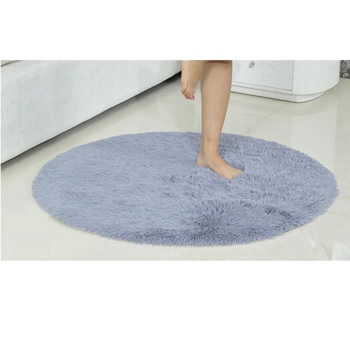 Rond Tapis Salle de Bain Chambre Peluche Antidérapant Mat ...