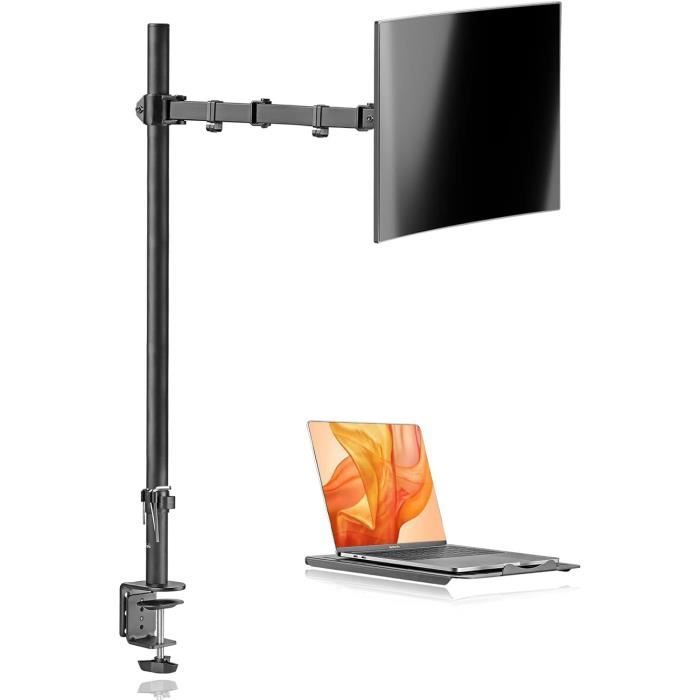 VEVOR Support Ecran PC Double Bras Pour Moniteur 13-35 Pouces Bras Ecran PC Reglable En Hauteur