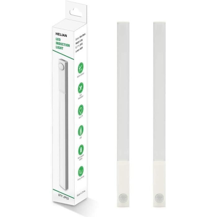 Helian Lampe à Induction Pour Le Cabinet 3 Modes D'Éclairage, Portable, Armoire, Lumière Automatique D'Armoire Et Lampe De Placard Détecteur Mouvement Pour Le Tiroir, Les Escaliers Etc