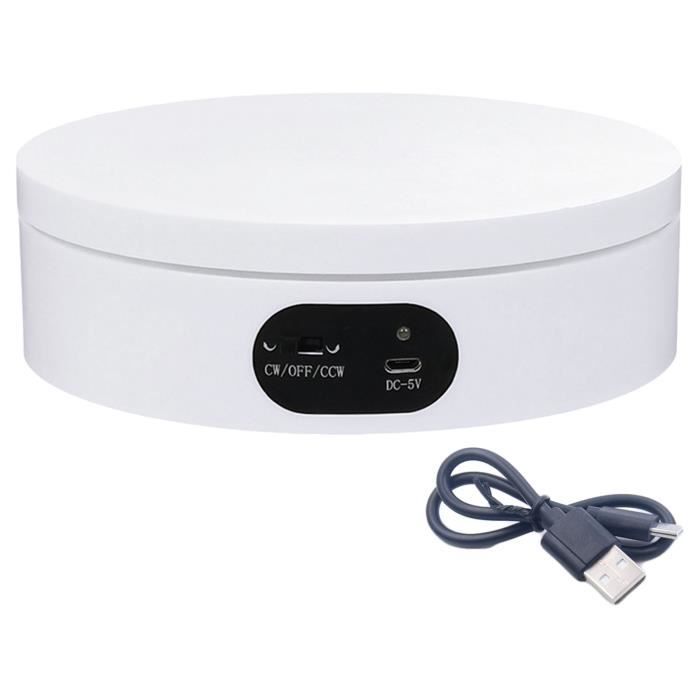 Présentoir Rotatif Motorisé 360° 3KG - Table Tournante Electrique Pour Bijoux, Montres, Photos Produits (Noir)