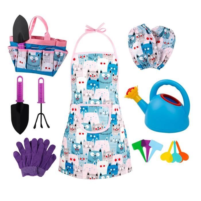 Outils de jardinage avec tablier enfant personnalisé - 6 pièces