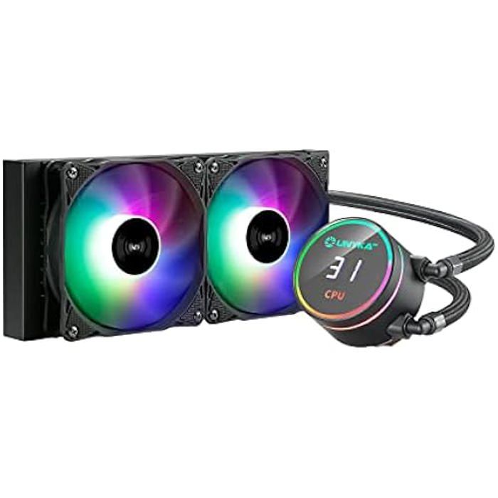 UNYKAch Refroidissement Liquide CPU AquaStorm 240 mm Pompe silencieuse Affichage pour contrôler la température du processeur et