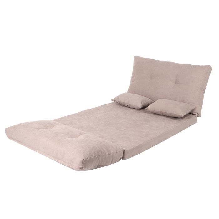 rho-canapé-lit pliant canapé-lit double pliant, confortable, réglable, avec 2 oreillers, pour le salon meuble sofa gris