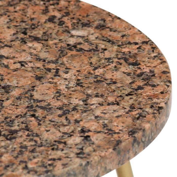 ZHUO Table basse Rouge 40x40x40 cm Pierre véritable texture marbre ...