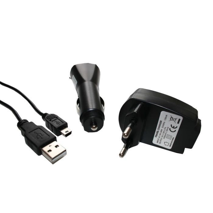 Set de 4 accessoires chargeur allume cigare cable USB adapt