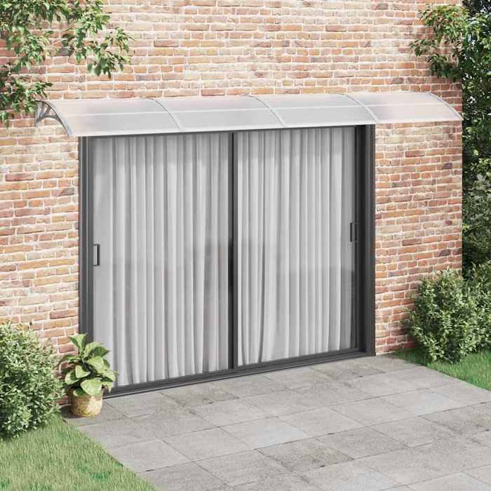 vidaXL Auvent de porte 400x100 cm Polycarbonate - vue 1