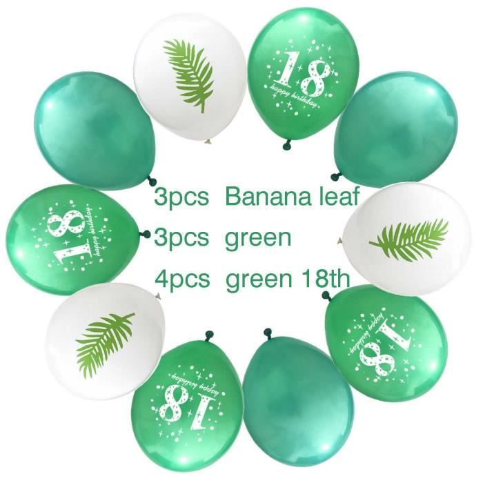 10pcs Ballons Pour Fete Anniversaire 18 Ans Decoration Feuilles Vert Blanc Modele 85 Cdiscount Maison 10pcs Ballons Pour Fete Anniversaire 18 Ans Decoration Feuilles Vert Blanc Modele 85 Cdiscount Maison