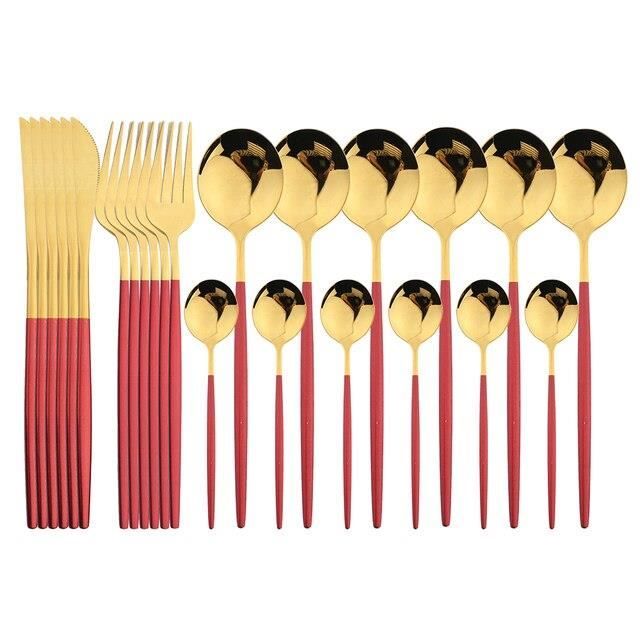 Ensemble D'argenterie Noir Mat, Finition Satinée 20 Pièces En