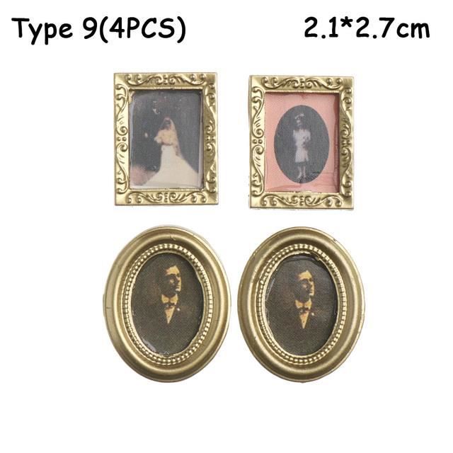 Cadre Ovale pour Maison de Poupée de Style Européen Médiéval, Décoration Murale Miniature, Ensemble de 2 Pièces, Accessoires de Bricolage pour Maison