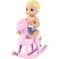 Barbie Famille coffret Chambre des jumeaux, poupée Skipper baby-sitter aux cheveux châtains, 2 figurine d'enfants et accessoires,-1