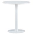 Table ronde en métal coloris blanc - diamètre 70 x hauteur 73 cm-1