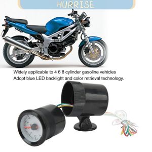 HpLive Compte-Tours Moto DC 12V 13000 Tr/min - Rétroéclairage LED Acier Inoxydable