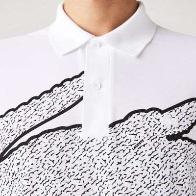 Polo lacoste crocodile blanc best sale