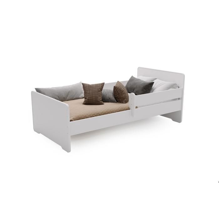 Lit De Sol Pour Enfant Avec Porte – 140 X 200 Cm, Pin Massif, Hauteur 60 Cm, Sans Matelas, Aire De Jeux Intégrée