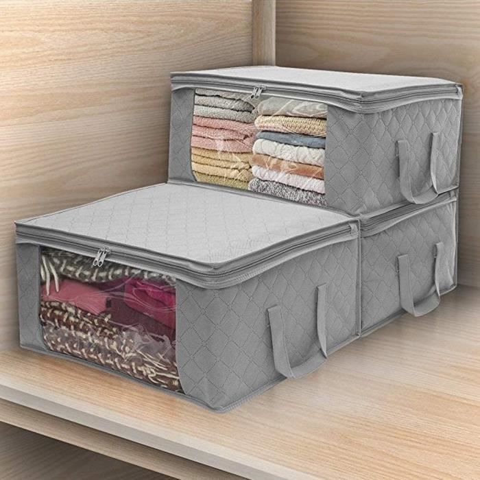 Sacs De Rangement Lifewit Transparents 60L - Lot De 4, Pliables, Avec Poignées, Pour Sous Lit Et Déménagement