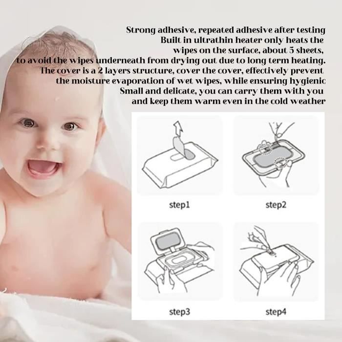 MSLing Boite A Lingette Bebe,boîte chauffante pour lingettes avec  adaptateur USB et écran LCD Chauffe-lingettes humides, boîte de rangement  portable pour lingettes humides pour bébé : : Bébé et Puériculture