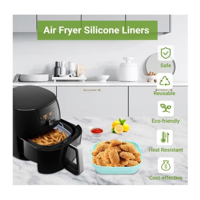Moule Silicone Air Fryer Accessoire, 2 Pièces Panier Moule pour Friteuse à  Air Chaud Réutilisable Airfryer