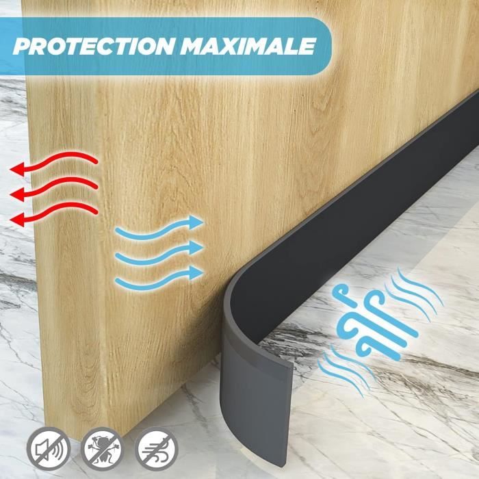Boudin De Porte 90Cm En Eva Anti Froid Bas De Porte Unilatéral Avec Joint AutoAdhésif