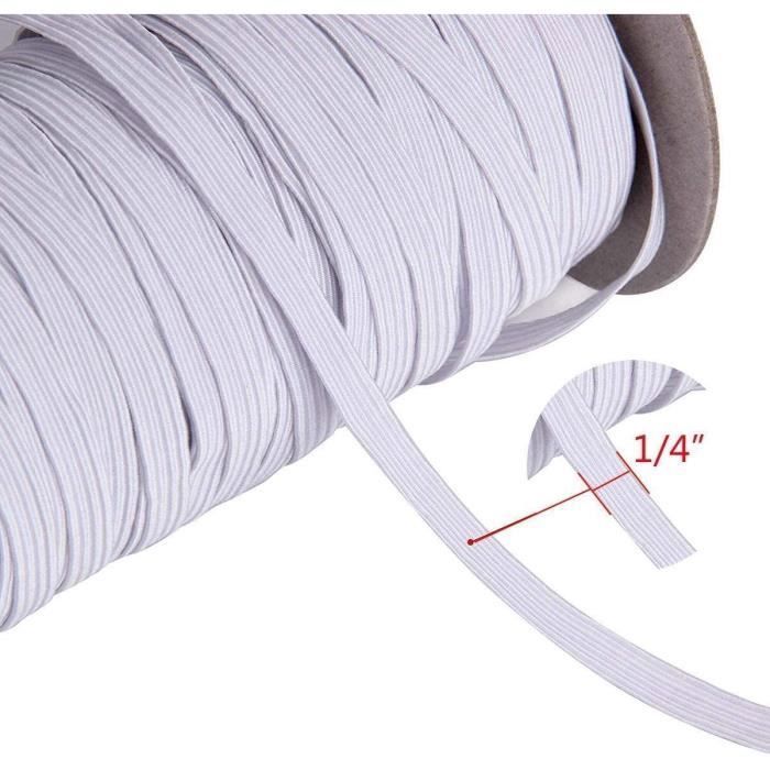 Urhome 6mm Bande Plate Élastique | Elastique Couture Tissu