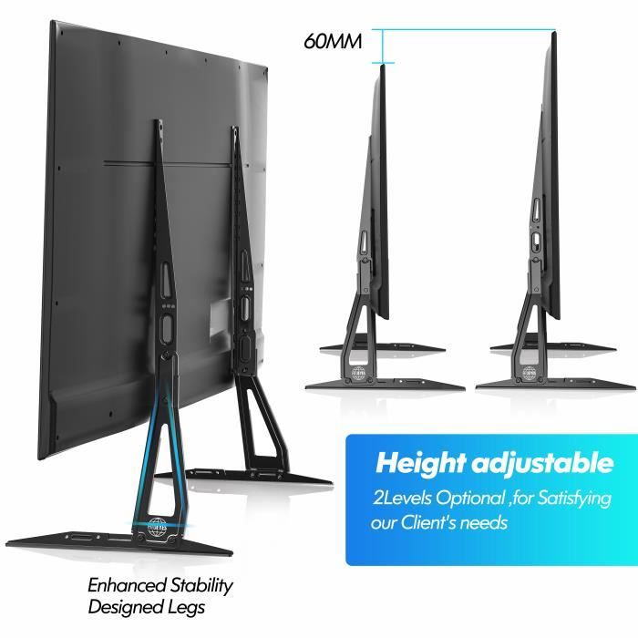 Support TV mural inclinable, tournant et pivotant pour LCD, LED Plasma  40-65'' jusqu'à 50 kg