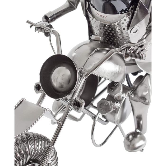 Support Bouteille Décoration Table Bar BRUBAKER Porte-Bouteille De Vin 'Couple En Avion' - Sculpture Métal Décorative - Idée Cadeau Originale Pour Amateurs De Vin
