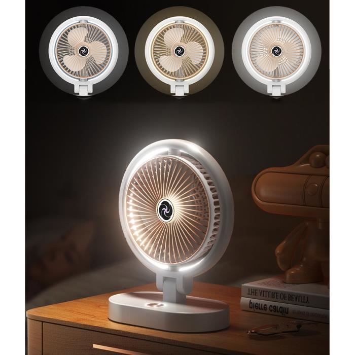 Ventilateur de Table Silencieux Ventilateur de Bureau avec Écran Tactile  Ventilateur à Circulation d'air Portable pour Chambre Salon Blanc